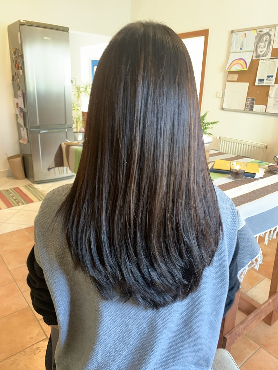 Long shiny straight hair